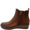 SUSST WOMENS WEDGE ZIP ANKLE BOOT - TAN NAVY